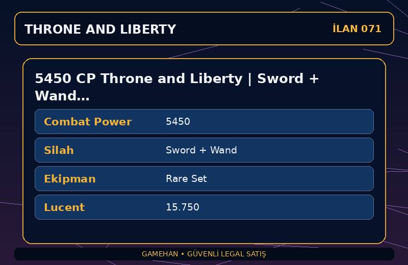 5450 CP Throne and Liberty | Sword + Wand | Rare Set | Asia