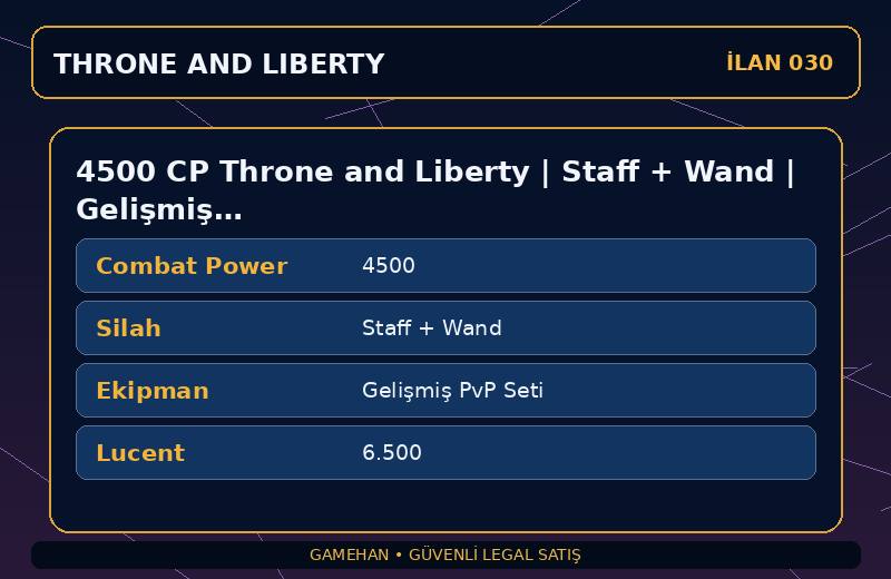 4500 CP Throne and Liberty | Staff + Wand | Gelişmiş PvP Seti | NA East