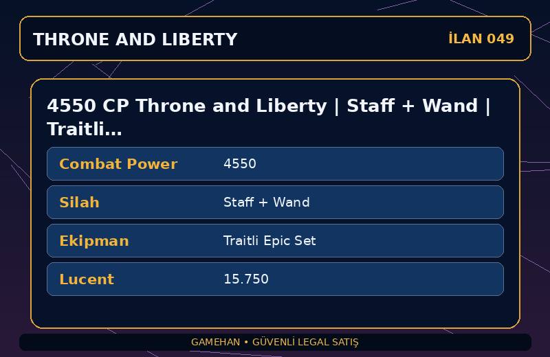 4550 CP Throne and Liberty | Staff + Wand | Traitli Epic Set | NA East