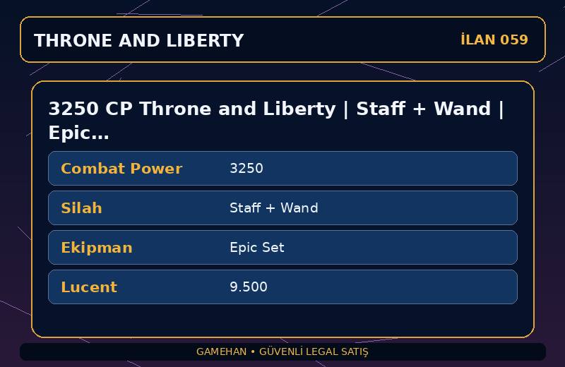 3250 CP Throne and Liberty | Staff + Wand | Epic Set | NA East