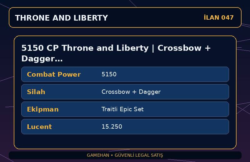 5150 CP Throne and Liberty | Crossbow + Dagger | Traitli Epic Set | Asia