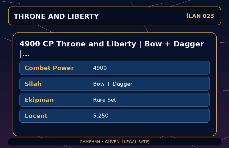 4900 CP Throne and Liberty | Bow + Dagger | Rare Set | NA West