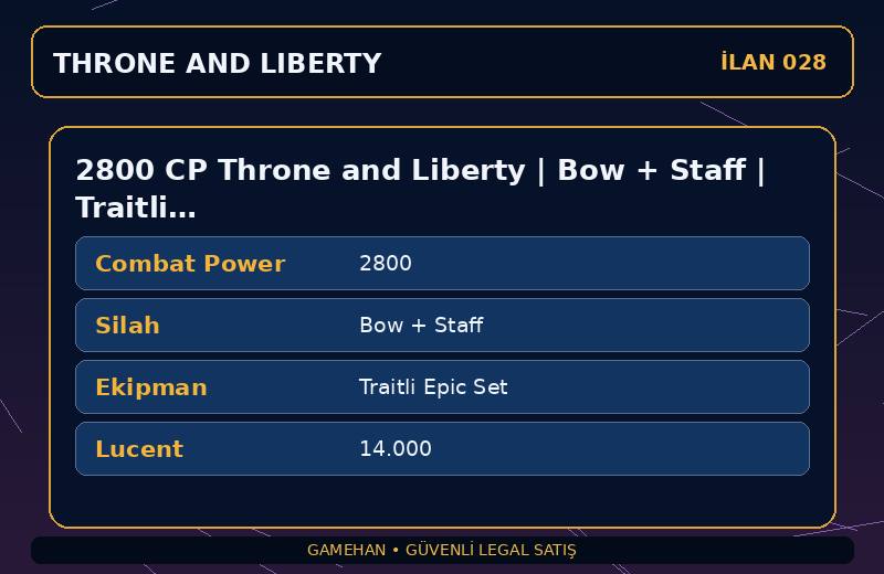 2800 CP Throne and Liberty | Bow + Staff | Traitli Epic Set | Asia