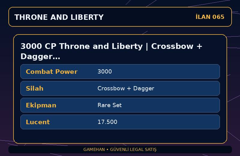3000 CP Throne and Liberty | Crossbow + Dagger | Rare Set | Asia