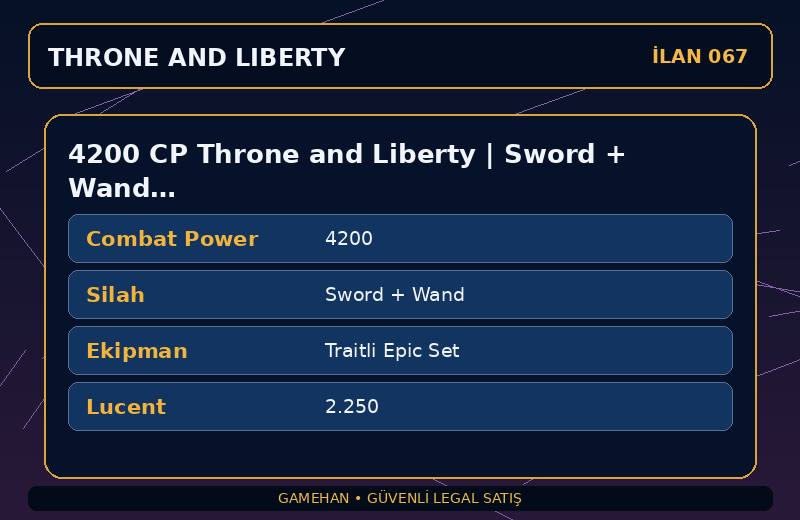 4200 CP Throne and Liberty | Sword + Wand | Traitli Epic Set | Asia