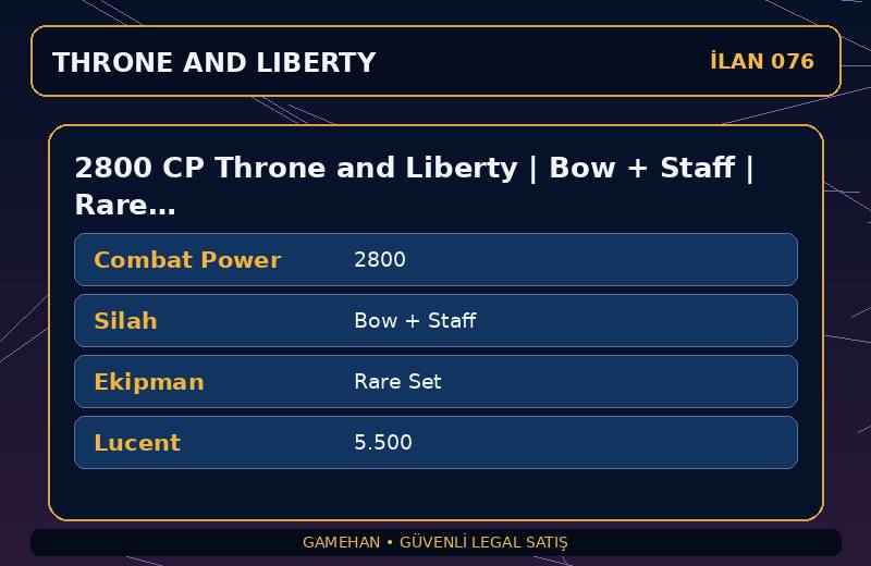2800 CP Throne and Liberty | Bow + Staff | Rare Set | Asia