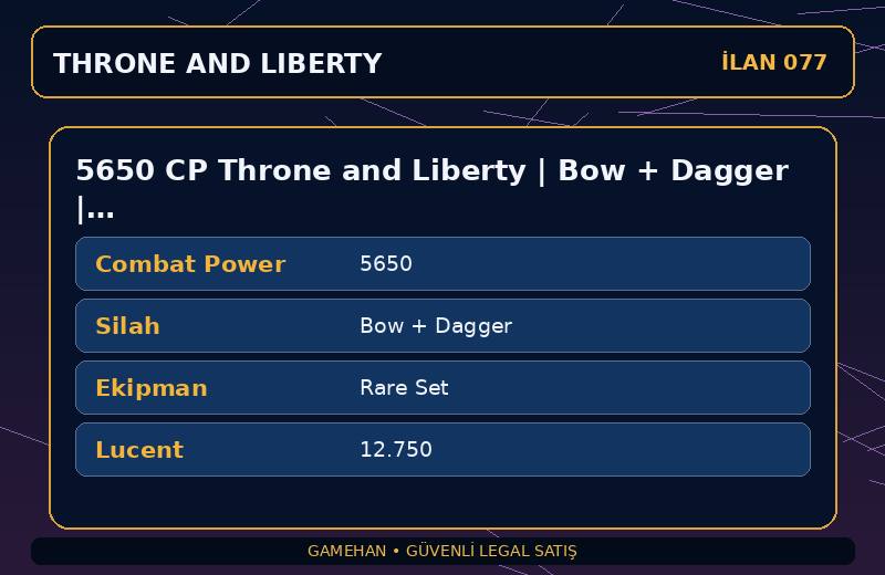5650 CP Throne and Liberty | Bow + Dagger | Rare Set | Asia