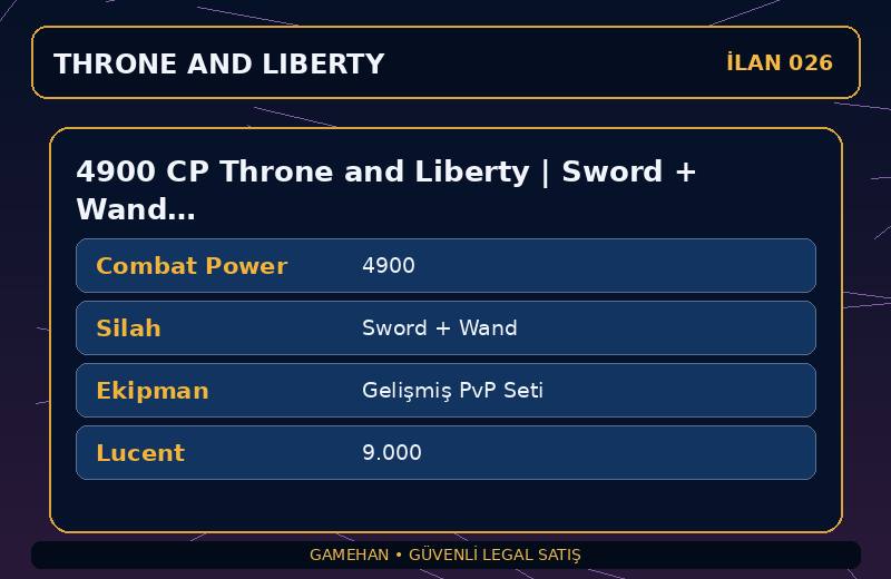 4900 CP Throne and Liberty | Sword + Wand | Gelişmiş PvP Seti | EU