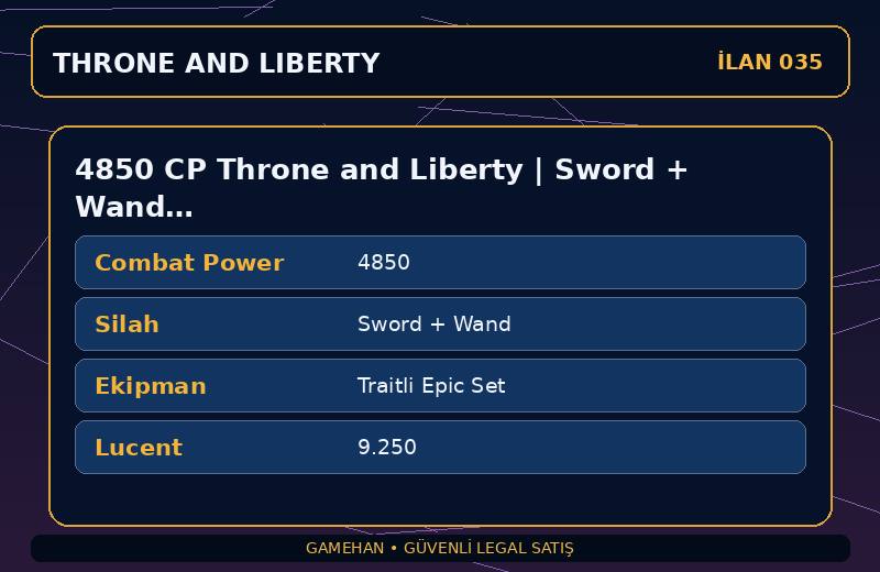 4850 CP Throne and Liberty | Sword + Wand | Traitli Epic Set | NA West