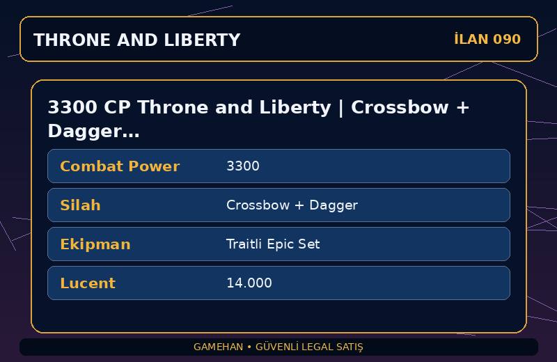 3300 CP Throne and Liberty | Crossbow + Dagger | Traitli Epic Set | Asia