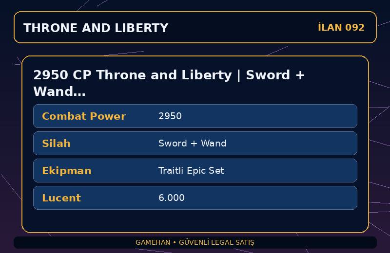 2950 CP Throne and Liberty | Sword + Wand | Traitli Epic Set | EU