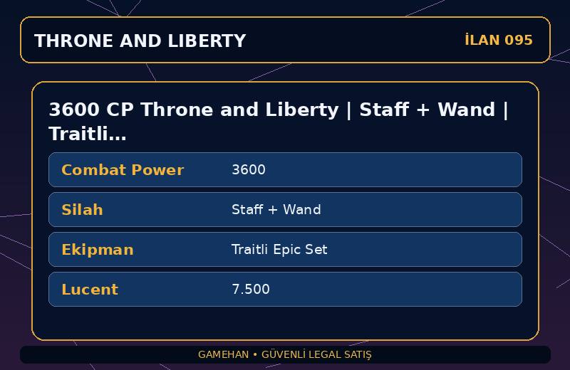 3600 CP Throne and Liberty | Staff + Wand | Traitli Epic Set | EU