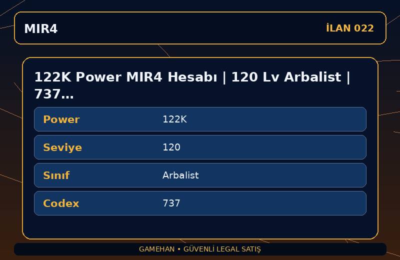 122K Power MIR4 Hesabı | 120 Lv Arbalist | 737 Codex | ASIA 2