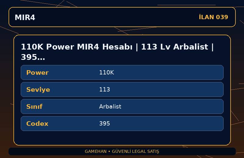 110K Power MIR4 Hesabı | 113 Lv Arbalist | 395 Codex | EU 2