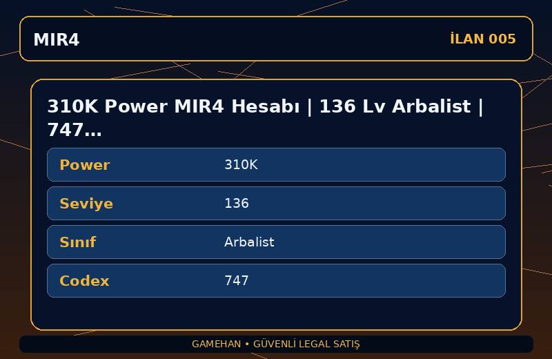310K Power MIR4 Hesabı | 136 Lv Arbalist | 747 Codex | EU 2