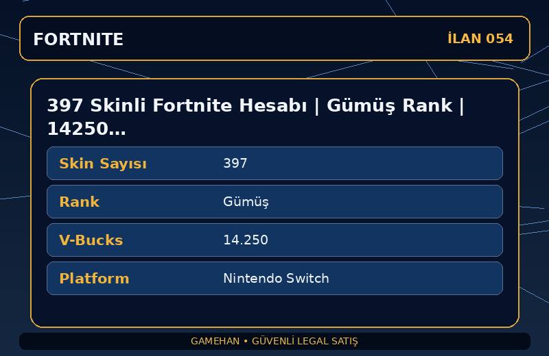 397 Skinli Fortnite Hesabı | Gümüş Rank | 14250 V-Bucks | Eski Sezon Skinleri