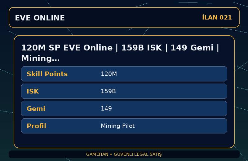 120M SP EVE Online | 159B ISK | 149 Gemi | Mining Pilot