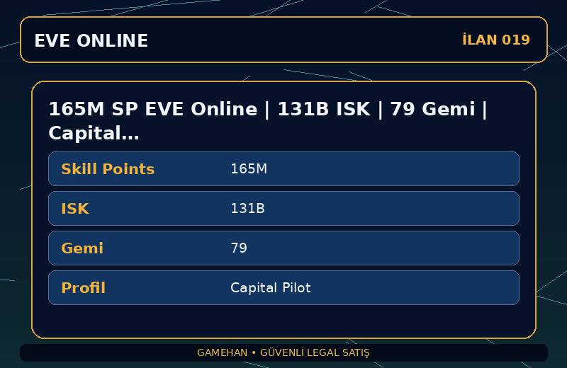 165M SP EVE Online | 131B ISK | 79 Gemi | Capital Pilot