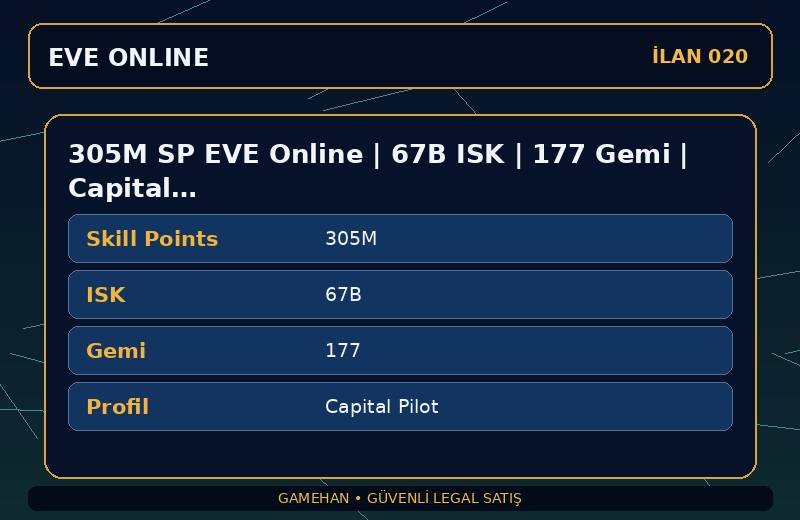 305M SP EVE Online | 67B ISK | 177 Gemi | Capital Pilot
