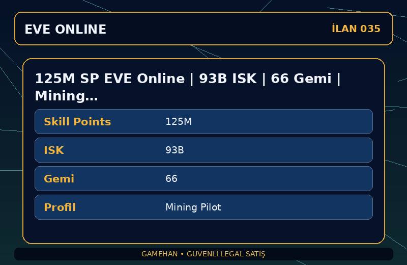 125M SP EVE Online | 93B ISK | 66 Gemi | Mining Pilot