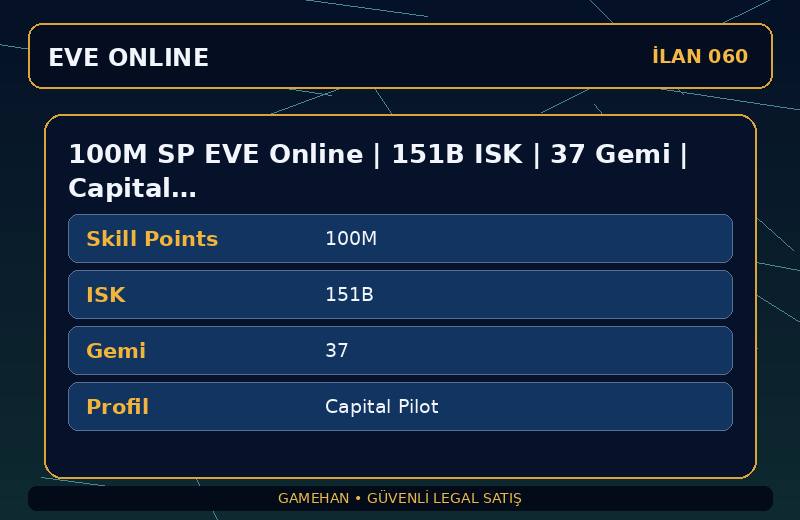 100M SP EVE Online | 151B ISK | 37 Gemi | Capital Pilot