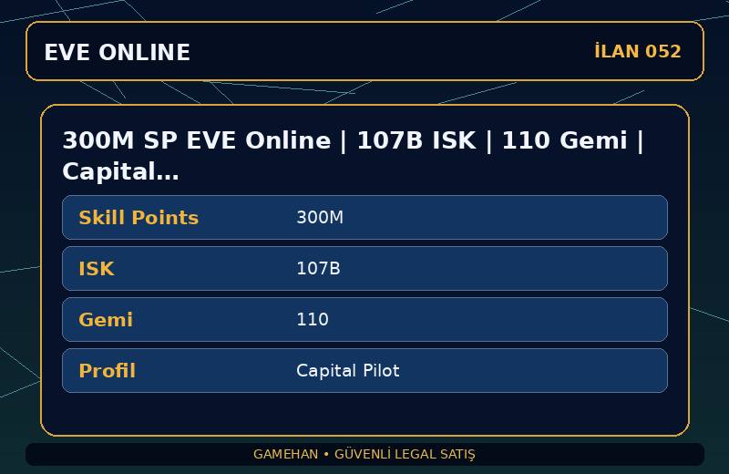 300M SP EVE Online | 107B ISK | 110 Gemi | Capital Pilot