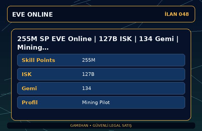 255M SP EVE Online | 127B ISK | 134 Gemi | Mining Pilot