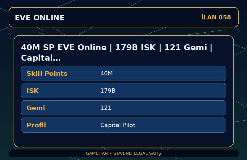 40M SP EVE Online | 179B ISK | 121 Gemi | Capital Pilot