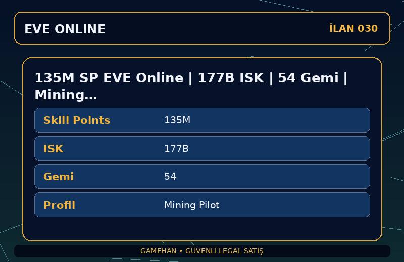 135M SP EVE Online | 177B ISK | 54 Gemi | Mining Pilot