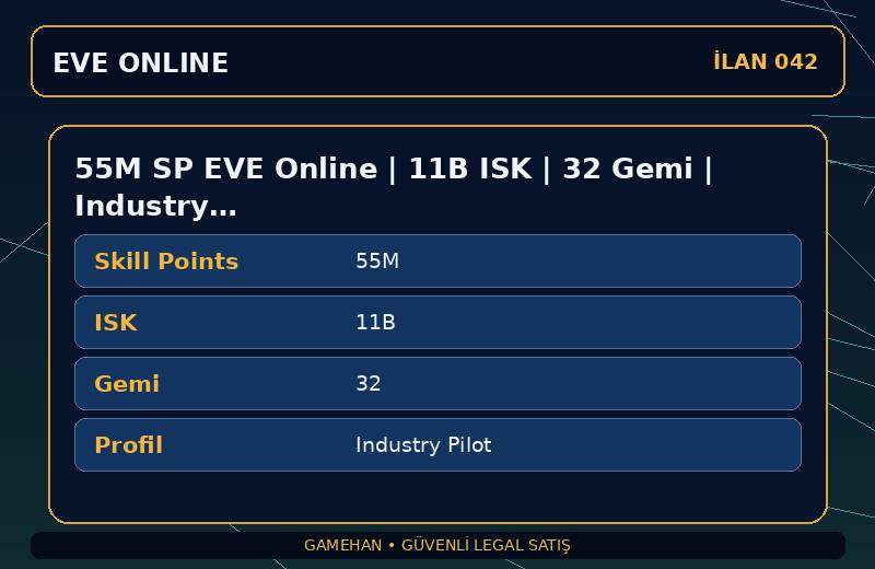 55M SP EVE Online | 11B ISK | 32 Gemi | Industry Pilot