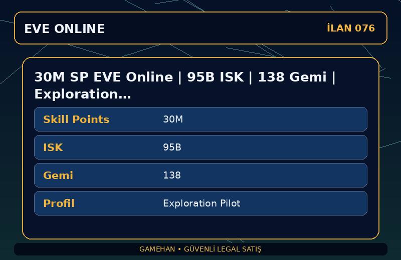 30M SP EVE Online | 95B ISK | 138 Gemi | Exploration Pilot