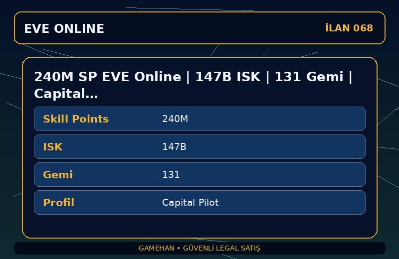 240M SP EVE Online | 147B ISK | 131 Gemi | Capital Pilot