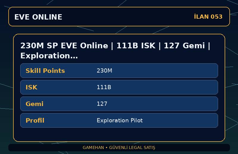 230M SP EVE Online | 111B ISK | 127 Gemi | Exploration Pilot