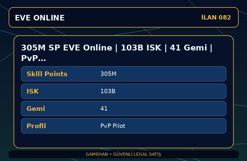 305M SP EVE Online | 103B ISK | 41 Gemi | PvP Pilot