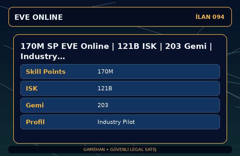 170M SP EVE Online | 121B ISK | 203 Gemi | Industry Pilot