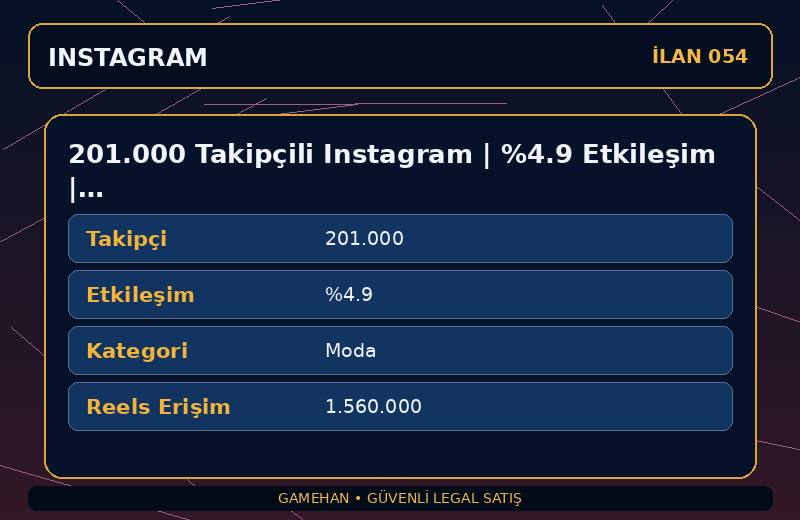 201.000 Takipçili Instagram | %4.9 Etkileşim | Moda | 12 Yıllık