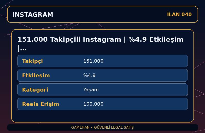 151.000 Takipçili Instagram | %4.9 Etkileşim | Yaşam | 11 Yıllık