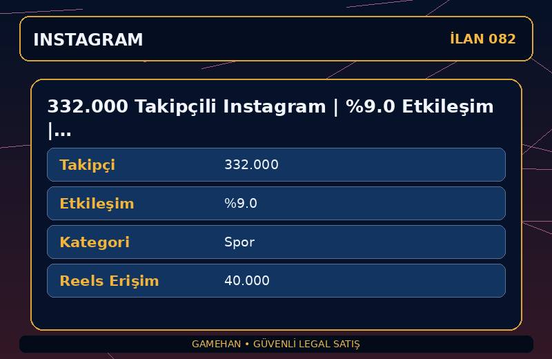 332.000 Takipçili Instagram | %9.0 Etkileşim | Spor | 7 Yıllık