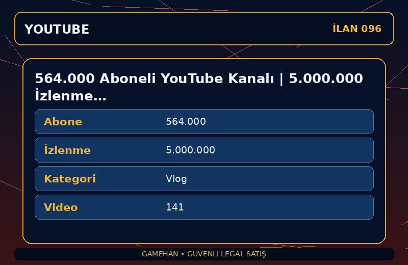 564.000 Aboneli YouTube Kanalı | 5.000.000 İzlenme | Vlog | Para Kazanma Açık