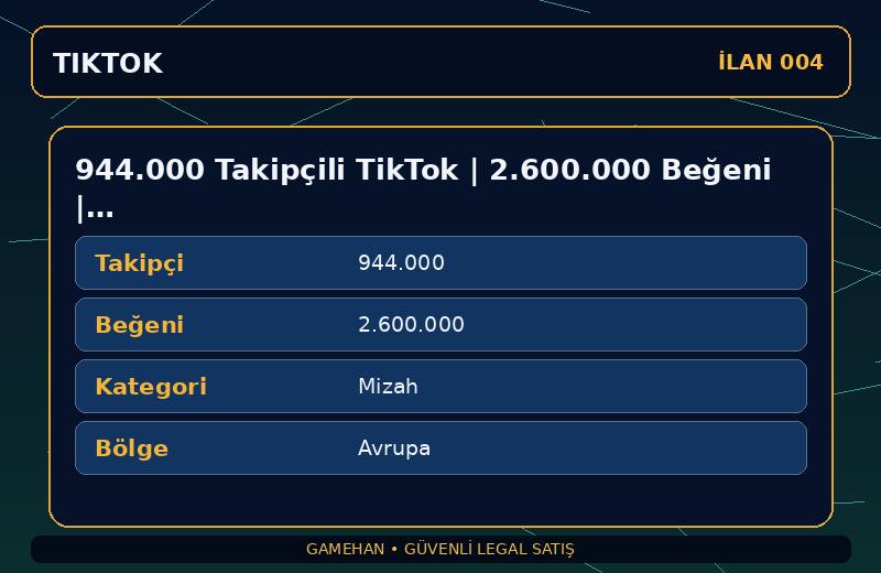 944.000 Takipçili TikTok | 2.600.000 Beğeni | Mizah | Avrupa