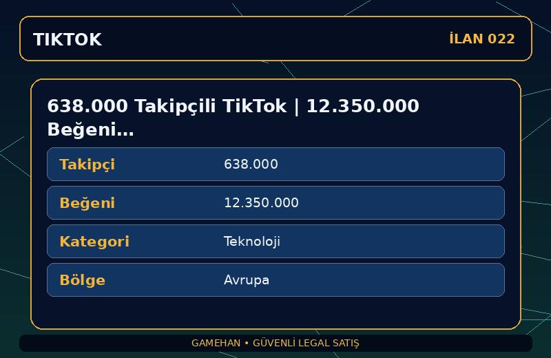 638.000 Takipçili TikTok | 12.350.000 Beğeni | Teknoloji | Avrupa
