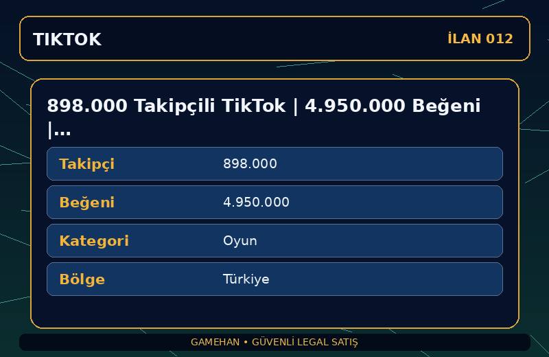 898.000 Takipçili TikTok | 4.950.000 Beğeni | Oyun | Türkiye