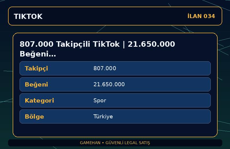 807.000 Takipçili TikTok | 21.650.000 Beğeni | Spor | Türkiye