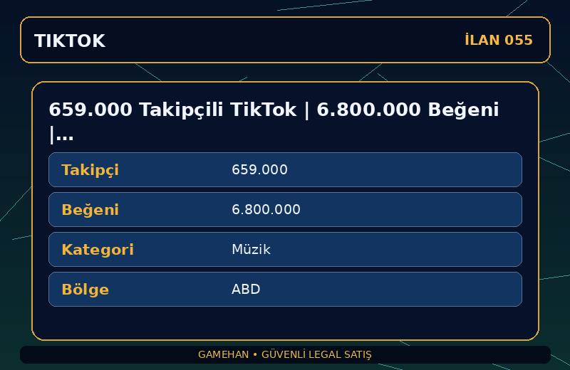 659.000 Takipçili TikTok | 6.800.000 Beğeni | Müzik | ABD