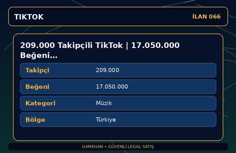 209.000 Takipçili TikTok | 17.050.000 Beğeni | Müzik | Türkiye
