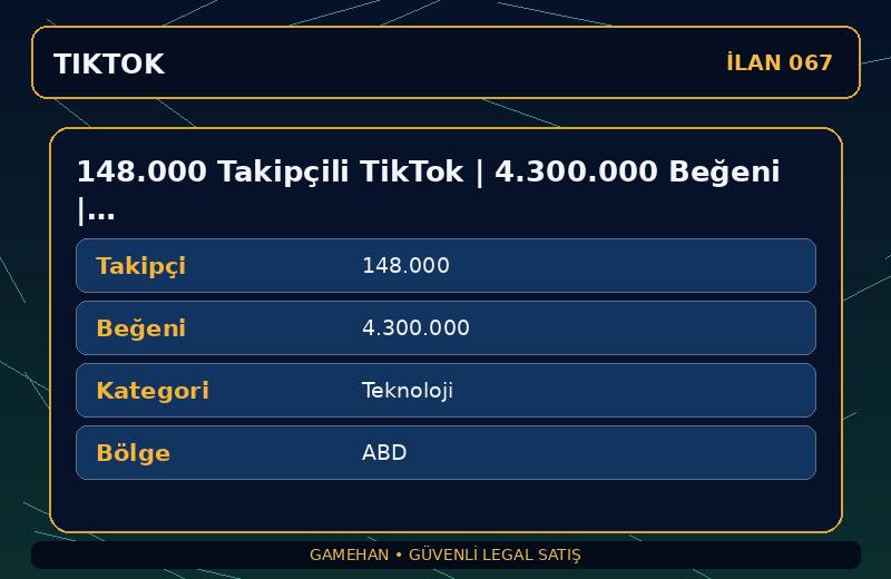 148.000 Takipçili TikTok | 4.300.000 Beğeni | Teknoloji | ABD
