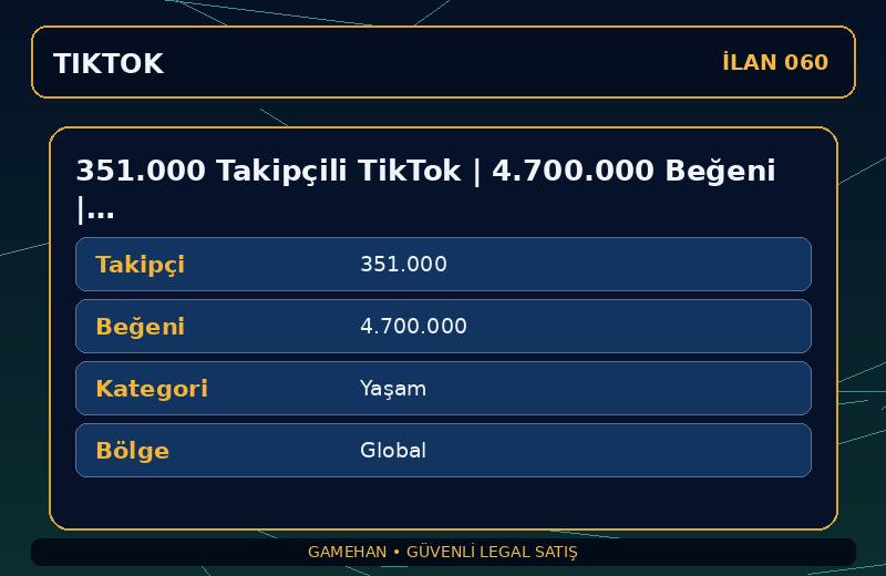351.000 Takipçili TikTok | 4.700.000 Beğeni | Yaşam | Global