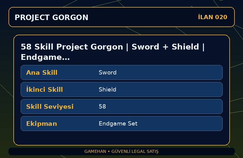 58 Skill Project Gorgon | Sword + Shield | Endgame Set | Cooking