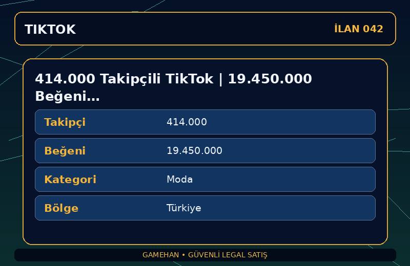 414.000 Takipçili TikTok | 19.450.000 Beğeni | Moda | Türkiye
