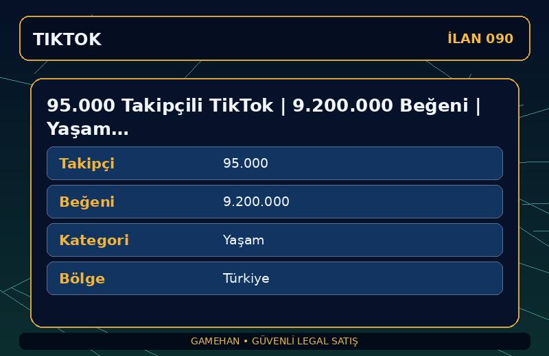 95.000 Takipçili TikTok | 9.200.000 Beğeni | Yaşam | Türkiye